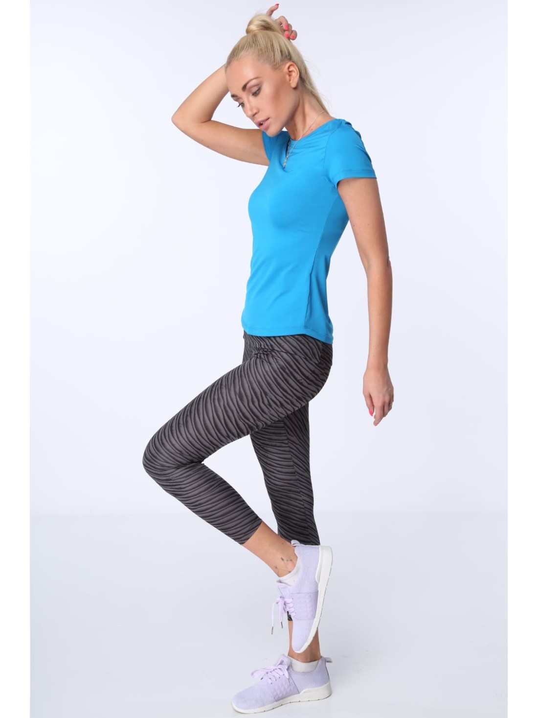 Dark gray patterned sports leggings MR15285 - Online store - Boutique